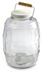 Container, glas, 10 L (2,5 gal), met dop met PTFE-voering