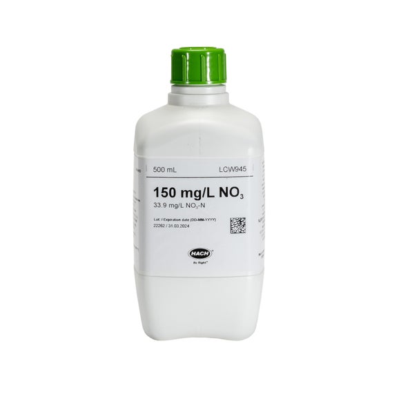 Nitraatstandaard, 150 mg/L NO₃ (33,9 mg/L NO₃-N), 500 mL