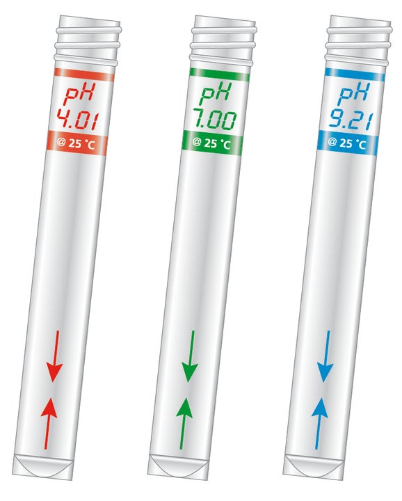 Sension+ 3 bedrukte buisjes van 10 mL voor kalibratie van draagbare pH-meter, EU
