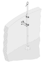 Bevestigingsarmatuur voor Sonatax, bestaande uit sokkel (24 cm, RVS), glijstrip (RVS) & dompelbuis (2 m, RVS)