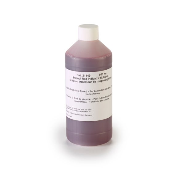 Indicatoroplossing fenolrood, 500 mL, fles