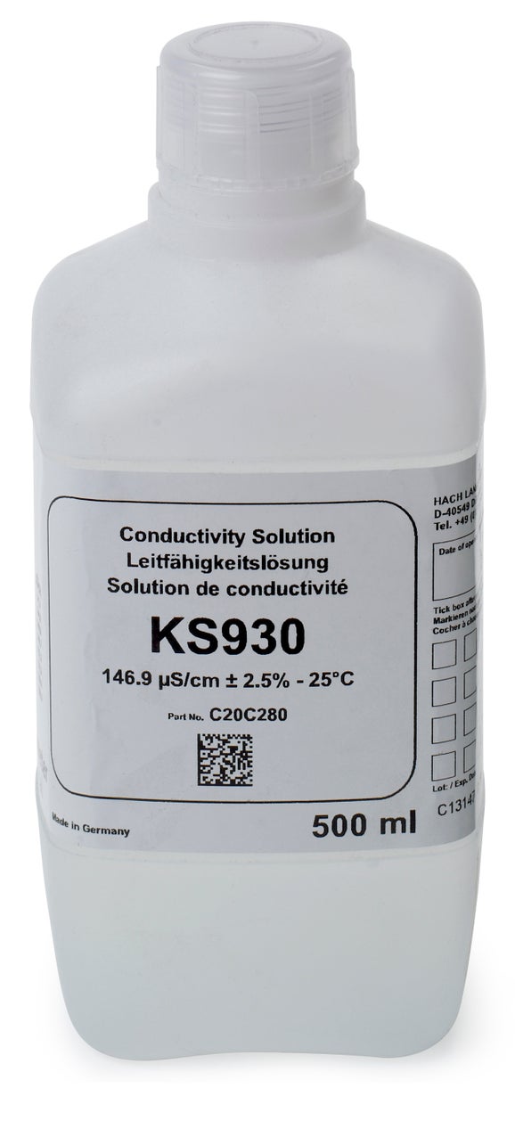 Standaard geleidbaarheidsoplossing, 146,9 µS/cm; KCl, 500 mL