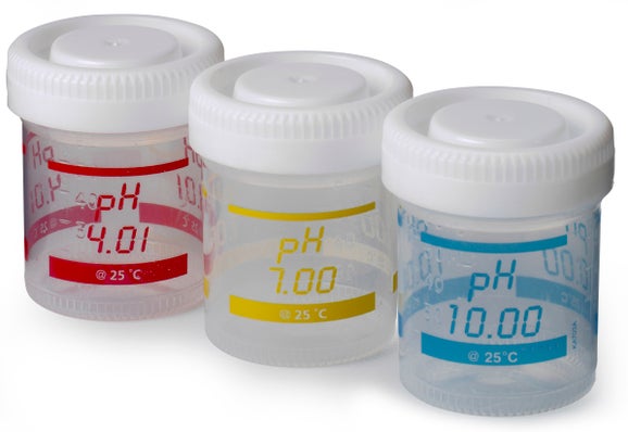 Sension+ 3 bedrukte flesjes van 50 mL voor pH-kalibratie van benchtop, EU