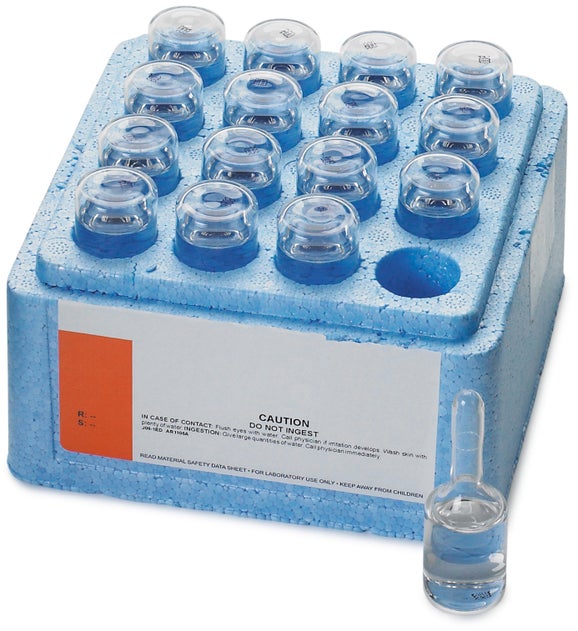 Oplossing voor chloordosering, ampullen, 1000 - 1500 mg/L als Cl₂, verpakking van 16