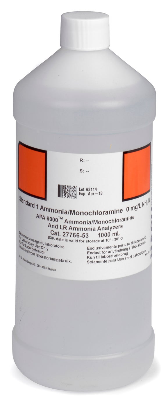 APA6000 Ammonia/Monochloramine, standaard 1,0 mg/L, NH₃, 1 L