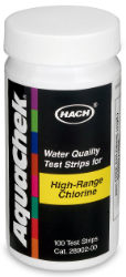 Test strips free chlorine, 0-600 mg/L, 100 tests