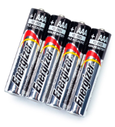 Batterijen, AAA, alkaline, 1,5 V, verpakking van 4