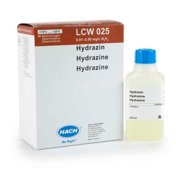 Reagentiaset voor hydrazine, 0,01 - 2,0 mg/L N₂H₄