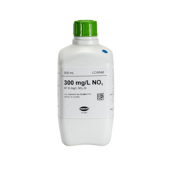 Nitraatstandaard, 300 mg/L NO₃ (67,8 mg/L NO₃-N), 500 mL