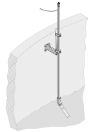 Bevestigingsarmatuur voor AN-ISE, bestaande uit sokkel (24 cm, RVS), glijstrip (RVS) & dompelbuis (2 m, RVS)